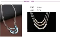 Frauen lieben Perlen Halskette, drei schicht ige Glas Reis Perlen Halskette