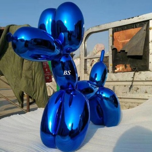 Escultura de estatua de perro globo de acero inoxidable altamente pulido para decoración al aire libre - Product Image 5
