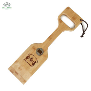 Spatule de barbecue en bambou, outil de cuisson en bois massif avec ouvre-bouteille, ustensile de cuisine multifonctionnel pour l'extérieur - Product Image 5