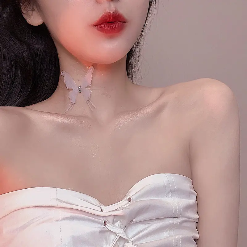 SC韓国の新しいスタイルのネックレス高品質のナイロンワイヤーチョーカーネックレス女性のための魅力的な蝶のネックレス