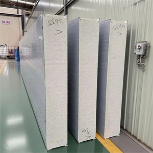 Panneaux sandwich en polyuréthane résistants à la corrosion, résistance au feu, <span class=keywords><strong>laine</strong></span> <span class=keywords><strong>de</strong></span> verre/<span class=keywords><strong>laine</strong></span> <span class=keywords><strong>de</strong></span> <span class=keywords><strong>roche</strong></span>/PIR/EPS, panneaux muraux - Product Image 4