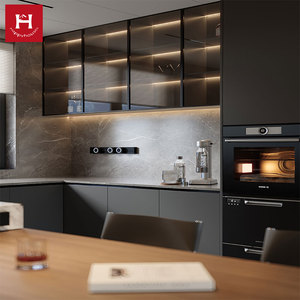 HAPPY HOUSES - Gabinetes de Cocina Modernos de Alta Gama <span class=keywords><strong>en</strong></span> Madera Maciza con <span class=keywords><strong>Isla</strong></span> y Patrón de Mármol para Cocinas de Lujo <span class=keywords><strong>en</strong></span> <span class=keywords><strong>Casas</strong></span> y Villas <span class=keywords><strong>en</strong></span> EE. UU./Europa - Product Image 3