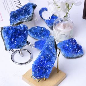 Cristales de Clusters Azules Teñidos Ecológicos de Alta Calidad, Venta al por Mayor, Forma Irregular, Cristales para Meditación y Decoración del Hogar - Product Image 2