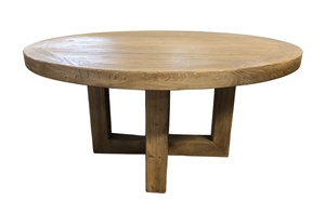 <span class=keywords><strong>Table</strong></span> basse centrale de luxe classique de ferme moderne en bois d'orme massif rustique rond au design antique nouveau - Product Image 2