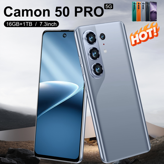 New Original Camon 50 Pro 5G Smartphone 16GB+1TB Unlocked Dual SIM CDMA/LTE 7.3" LED 90Hz Display 8000mAh Battery Spanish