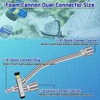 Canon à mousse électrique pour lavage auto, connecteur rapide 1/4 en acier inoxydable, accessoires double connecteur pour nettoyeur haute pression