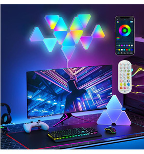 5V USB powered thông minh rgbic tam giác tường môi trường xung quanh đèn cho phòng ngủ chơi game âm nhạc đồng bộ Modular <span class=keywords><strong>RGB</strong></span> tam giác LED tấm - Product Image 5