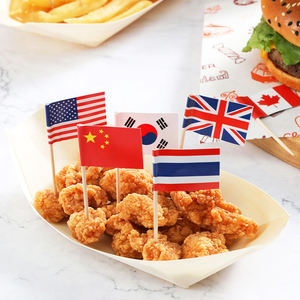 Personnalisé alimentaire cure-dents drapeau national pays cocktail gâteau drapeau cure-dents noël sandwich hamburger drapeaux pour hamburger - Product Image 4