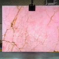 Dalle de pierre de marbre rose rose clair naturel poli panneau mural de fond intérieur en pierre translucide rétro-éclairé
