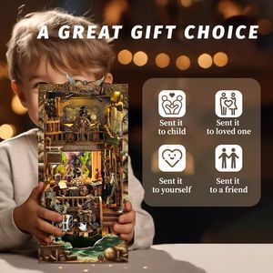 Hamaileon SQ36 DIY Étagère à livres en bois à assembler, modèle miniature fait main, kit de modélisme, serre-livres, nouveau monde, bateau pirate, étagère à livres - Product Image 4