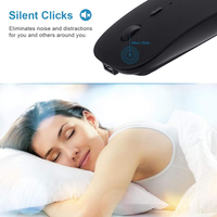 Souris sans fil BT5.0 rechargeable, silencieuse, mince, design 3D mini, compatible avec ordinateur portable, MacBook, Android, PC, Windows/Linux - Pour souris sans fil