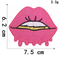 Série Personnalité Fille : Écussons brodés thermocollants en tissu sergé, motif rouge à lèvres et talons hauts pour vêtements