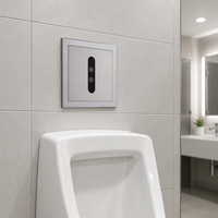 ARROW Robinet de chasse d'eau mural moderne à piles avec capteur infrarouge automatique pour urinoir, auto-nettoyant, en céramique grise