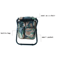 Chaise pliante de camping avec sac isotherme intégré, design camouflage, matériaux PEVA et polyester, style moderne pour pique-nique et randonnée