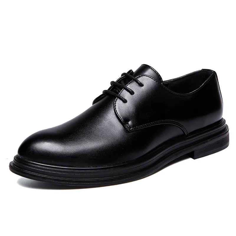 Lace-up Man Smart Casual Business Office Leather Shoes New Arrivals Black Leather Wedding Men Shoes