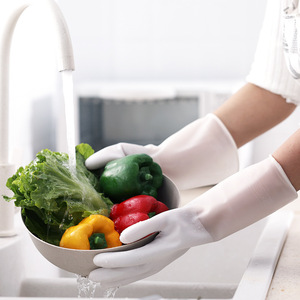 Household Dishwashing <b>Gloves</b> <b>Thin</b> <b>Waterproof</b> Rubber Latex <b>Gloves</b> For Kitchen Cleaning - Product Image 1