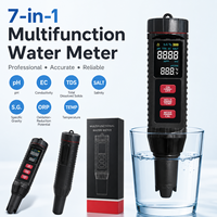 Testeur de qualité de l'eau portable 7-en-1 à alimentation directe pour stylo, mesure TDS, EC, pH, ORP, salinité, avec écran rétroéclairé, précision 2.