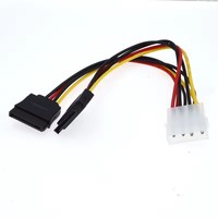 Cable de alimentación de 0.2m con conector Molex IDE hembra de 4 pines a dos conectores Serial ATA hembra de 15 pines, adecuado para SSD SATA, cable de conversión SATA D Plug