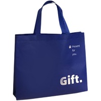 Sac de courses ultrasonique en non-tissé bleu Klein, taille standard, avec logo personnalisé, recyclé, pour emballage cadeau, modèle 2025