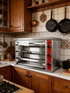 MildRich MG-3PG Three-Layer <strong>Gas</strong>-Fired Commercial Chicken Roasting Oven with <strong>Sliding</strong> Door 0-400 Temperature <strong>Range</strong> - Product Image 3