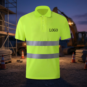 เสื้อโปโลโพลีเอสเตอร์สำหรับงานก่อสร้าง สะท้อนแสง มองเห็นได้ชัดเจน แห้งเร็ว ระบายอากาศได้ดี สำหรับผู้ชาย พร้อมโลโก้แบบกำหนดเอง - Product Image 3
