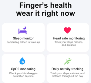 Health ECG Smart Ring Sleep Heart Rate Blood Oxygen Motion IP68 5ATM Waterproof <b>for</b> Men Women Sport Outdoors Fitness Tracker - Product Image 2