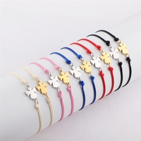 Bracelet en corde ajustable fait main en gros, avec breloque ange en acier inoxydable, bracelet en corde coloré, bijou religieux, cadeau