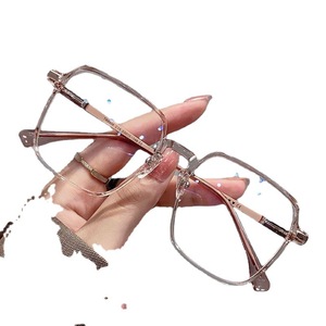 Other Anti Blue Light Glasses Large Square <b>Frame</b> Metal Full <b>Frame</b> Artistic Retro Style For Women - Product Image 5