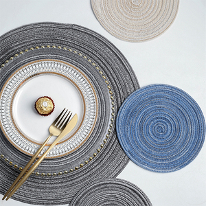 Lot <span class=keywords><strong>de</strong></span> sets <span class=keywords><strong>de</strong></span> <span class=keywords><strong>table</strong></span> ronds tressés en coton naturel <span class=keywords><strong>de</strong></span> luxe, lavables, 15 pouces, pour Noël, mariage, cuisine - Product Image 6