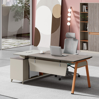 Bureau de direction moderne convertible et modulaire en bois pour hôpital, avec armoire latérale
