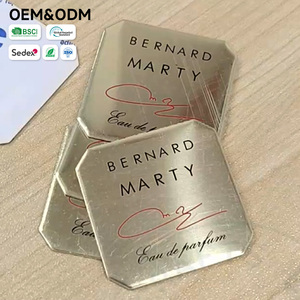 Emballage cosmétique de luxe personnalisé, aluminium poli, sérigraphie, <span class=keywords><strong>plaque</strong></span> de nom adhésive en miroir - Product Image 3