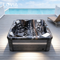 LOVIA Baignoire Spa Jacuzzi Balboa pour 5 Personnes, Bain à Remous Autoportant pour Extérieur