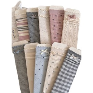 Ballet Style Long <b>Socks</b> With Bow Trim Medium Thickness Polyester Fiber Women's Slouch <b>Socks</b> For Spring Autumn - Product Image 4