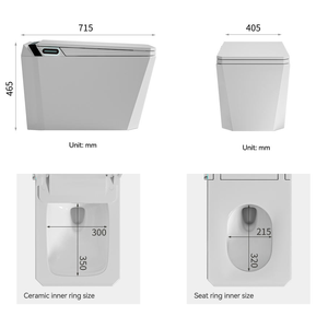 豪华设计浴室方形落地式陶瓷电动坐便器自动智能坐便器<span class=keywords><strong>S</strong></span>陷阱遥控器包括黑色 - Product Image 6