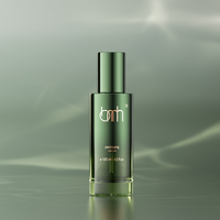 Emballage de luxe pour soins de la peau en verre givré vert noir, flacon compte-gouttes en verre pour sérum d'huile essentielle 30 ml