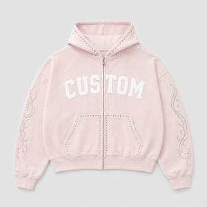 Custom Rhinestone <b>Hoodie</b> 500Gsm French Terry Zip Up Vintage Washed Oversized Boxy High Quality Custom Logo <b>Men</b> <b>Hoodie</b> - Product Image 3