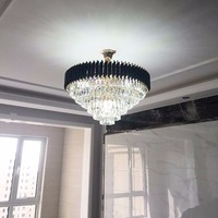 Lustre moderne en cristal Asfour, design en verre et métal laiton, prix compétitif, éclairage de restaurant, décoration lumineuse