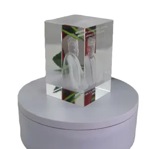 New items Family 3D photo engraving cube Rectangular Cuboid Full Body 3D Photo Crystal
