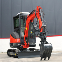 Mini-excavatrice sur chenilles de 2,5 tonnes avec système entièrement hydraulique, moteur, pompe, boîte de vitesses, attache rapide, la plus petite, livraison gratuite