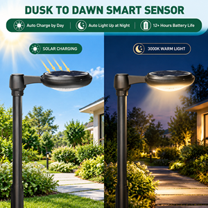 Lampadaires solaires LED modernes IP65 personnalisés en usine pour parcs, cours, routes, villas, pelouses, éclairage de décoration paysagère - Product Image 2