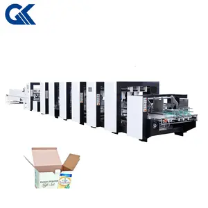 GAOKE High speed Automatic single line gluing carton box corrugated carton folding gluing pasting machine(GK-1200-PC)