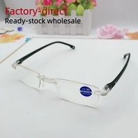Lunettes de lecture best-seller 100-400 degrés, filtre anti-lumière bleue, sans monture, rectangulaires, pour pharmacie et commerce de détail