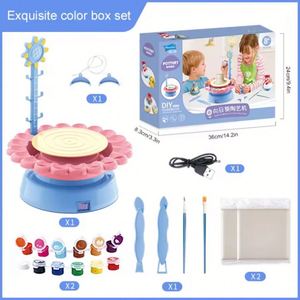 Máquina de Cerámica Eléctrica Giratoria Hecha a Mano con Diseño de Girasol para Niños y Padres - Product Image 4