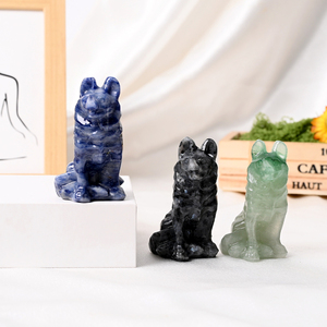 Meilleures ventes : sculptures en cristal de quartz naturel, animaux (loup, chien) pour décorations de bureau - Product Image 2