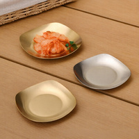 Assiette multi-usages en acier inoxydable de style coréen, écologique et durable, pour les collations, le barbecue, le hot-pot, la viande grillée - Utilisation commerciale et domestique