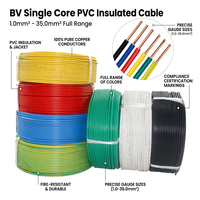 Cable Eléctrico de Cobre de un Solo Núcleo para Instalaciones Domésticas, Cable de PVC BV de 1 mm, 2,5 mm, 4 mm, 6 mm, 10 mm, 16 mm, 25 mm