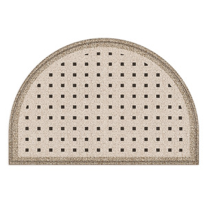 Tapete Semicircular de Fibra de Poliéster Resistente a las Manchas para Entrada del Hogar, Color Sólido - Product Image 3