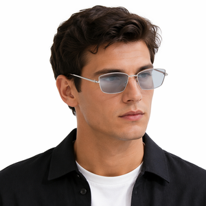 Lunettes de soleil rétro 2026 personnalisées avec logo, monture argentée, UV400, légères, petites et carrées, pour hommes et femmes - Product Image 2
