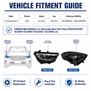Faro LED OEM para <span class=keywords><strong>Mercedes</strong></span> <span class=keywords><strong>GLC</strong></span> W254 <span class=keywords><strong>2023</strong></span>-2025 <span class=keywords><strong>Nuevo</strong></span> Modelo 2549064501 2549064601 Enchufar y Usar Lámpara Delantera Ajuste Directo Directo de Fábrica - Product Image 3