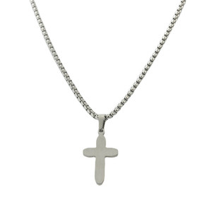 Men's Stainless Steel <b>Cross</b> Pendant Necklace With Crystal Inlay Geometric Design Gift Jewelry 120220 - Product Image 3